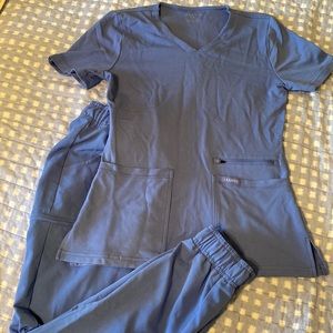 Jaanuu jogger scrub set ceil blue